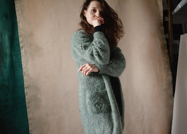 Kardigan Sabrina , moher i jedwab