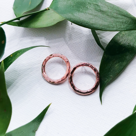 Kolczyki Glam! Miedziane kółka