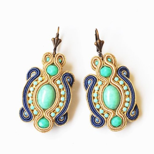 Sutaszowe kolczyki AQUA