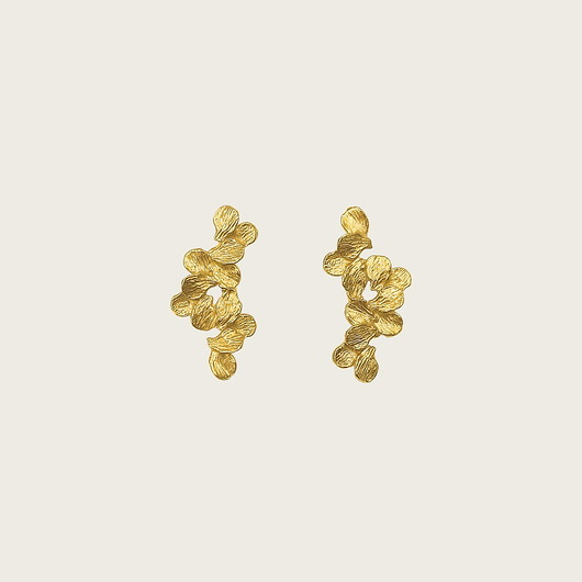 Kolczyki z płatków złote- Jabłonka