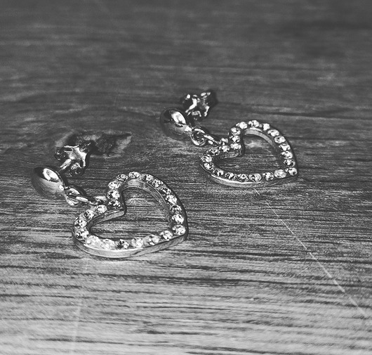 Kolczyki srebrne Love serca