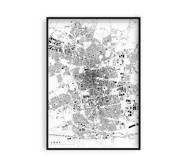 Mapa Łodzi, Plakat Łódź, Mapy miast