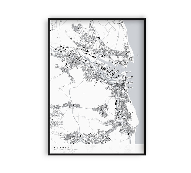 Mapa Gdyni, Plakat Gdynia, Mapy miast
