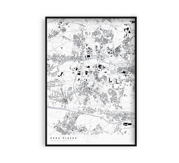 Plakat Ruda Śląska - mapa Rudy Śląskiej