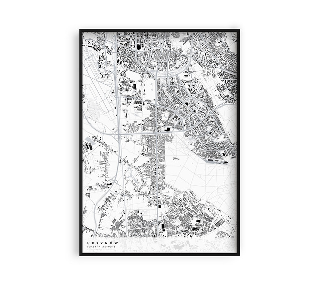Plakat Ursynów - mapa dzielnicy