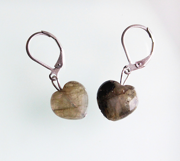 Kolczyki serca Amazonit