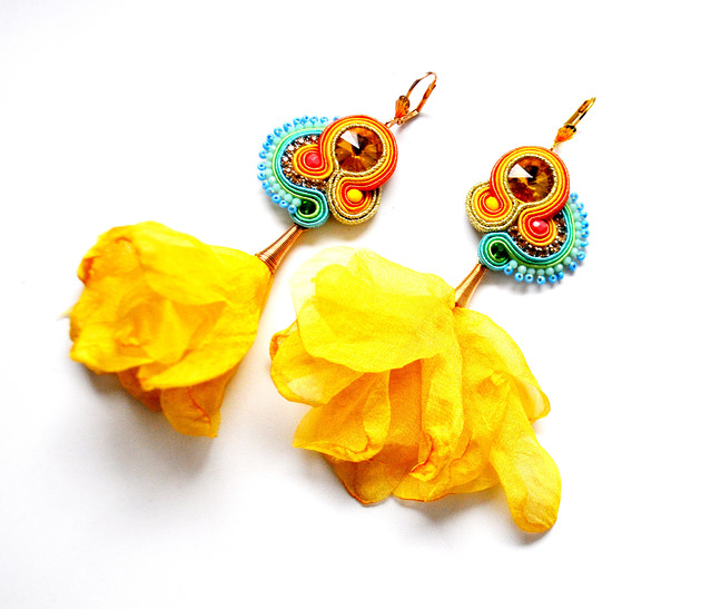 Sutaszowe kolczyki AVALON YELLOW