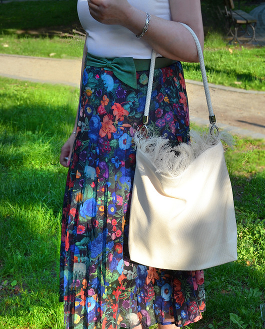 Torba BOHO z płótna żaglowego frędzle