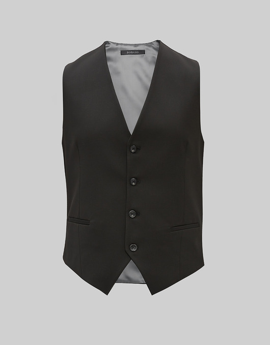 Kamizelka elegancka do garnituru galatro slim fit czarny 46