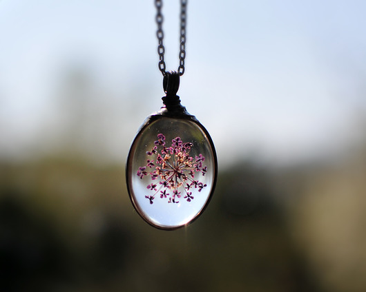 Fioletowy kwiat w owalu