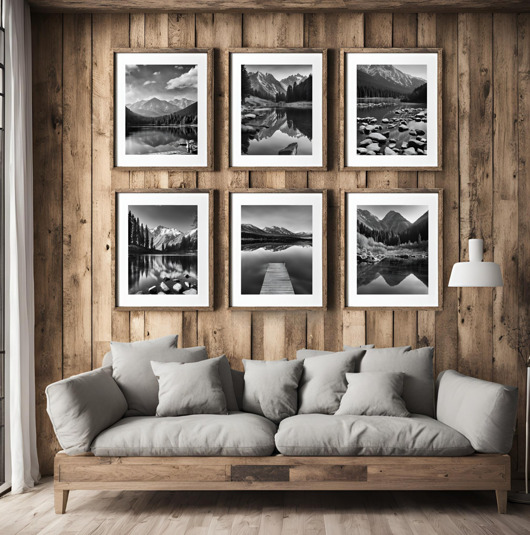 Czarno białe fotografie górski krajobraz plakaty