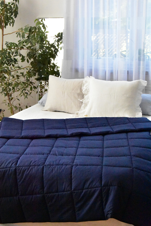 Bawełniana kołdra bezposzewkowa 140x200cm, granat