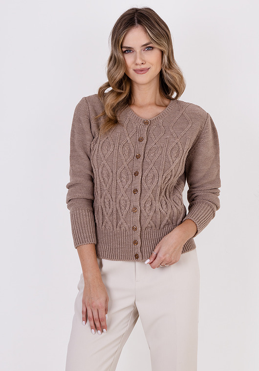 Elegancki kardigan - SWE317 mocca MKM