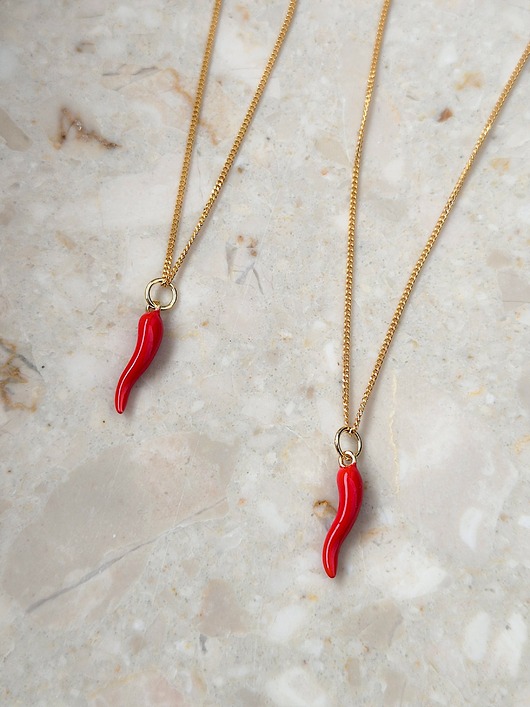 CHILLI - naszyjnik srebro złocone 24K