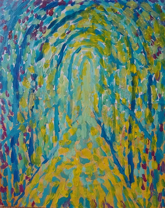 Obraz ręcznie malowany baśniowy pejzaż