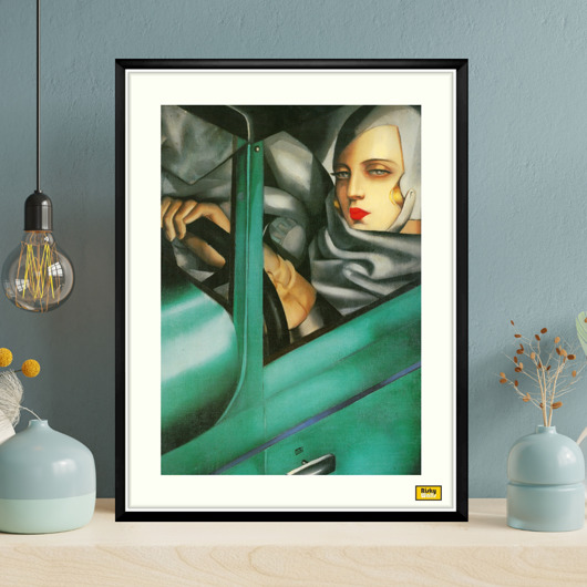 Plakat Kobieta w zielonym Bugatti:, aut. Tamara Lempicka