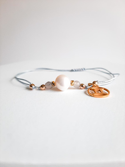 Bransoletka Zodiakalna Bliźnięta Big Pearl z Zawieszką