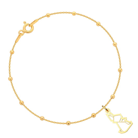 Bransoletka pozłacana z królikiem origami