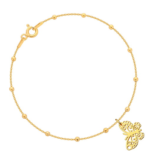 Bransoletka pozłacana z motylkiem