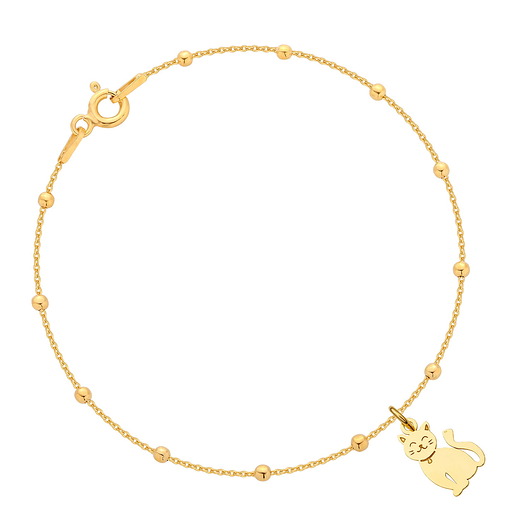 Bransoletka pozłacana z kotkiem