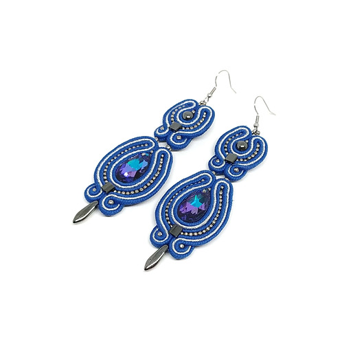 Kobaltowe kolczyki sutasz - Tulip