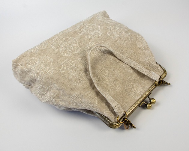 Lniana torebka z biglem