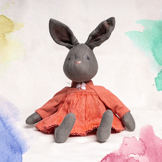 Króliczek Zosia Lniany Wielkanoc lalka maskotka