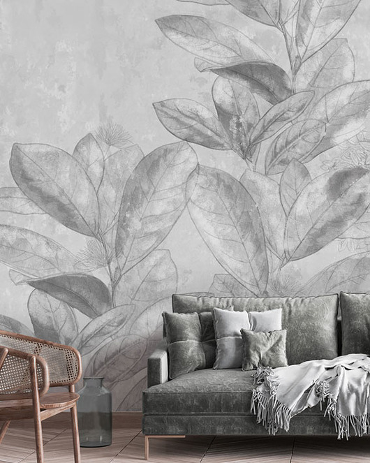 Fototapeta botaniczna Liście (szare)