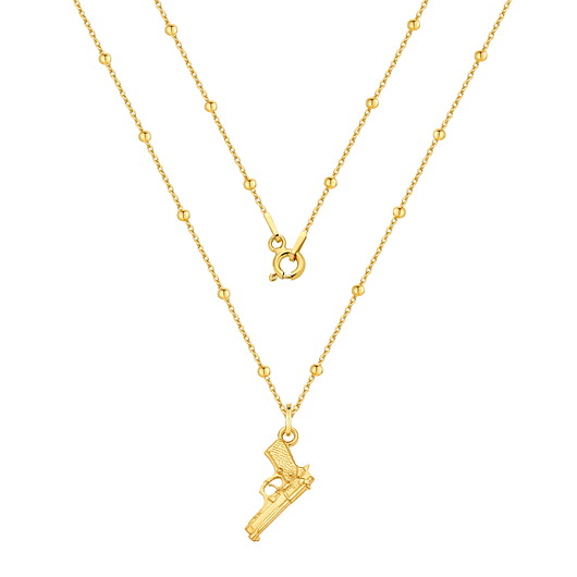 Pozłacany naszyjnik z pistoletem Beretta