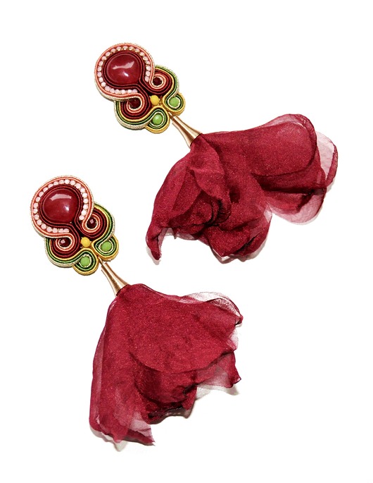 Sutaszowe kolczyki BORDEAUX