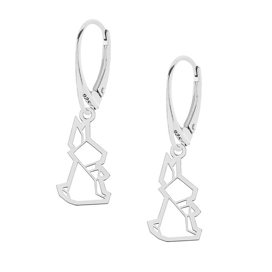 Kolczyki srebrne z królikiem