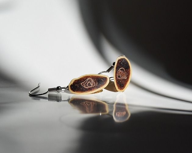 Pistacje z miedzią - kolczyki wiszące