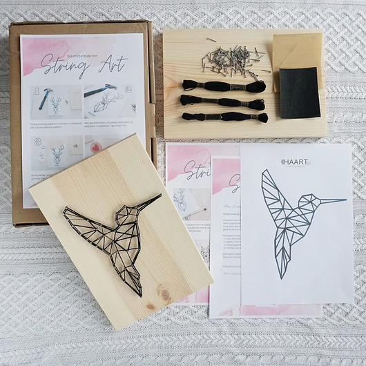 BOX DIY String art KOLIBER kreatywny zestaw zrób to sam