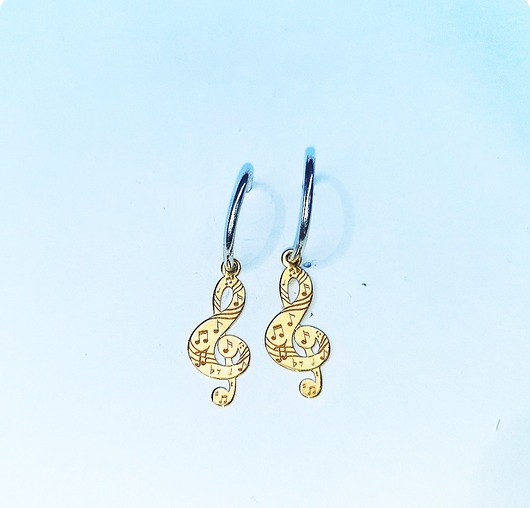 Nutki wiszące kolczyki pozłacane koła