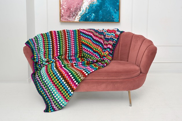 Kolorowy koc handmade