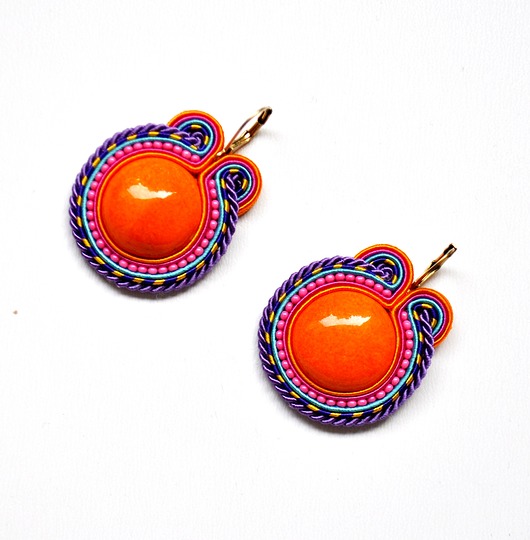 Sutaszowe kolczyki ORANGE