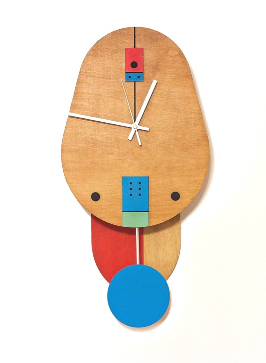 Nowoczesny Drewniany Zegar ścienny z wahadłem