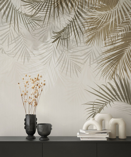 Tapeta ścienna Liście palmy (beżowe)