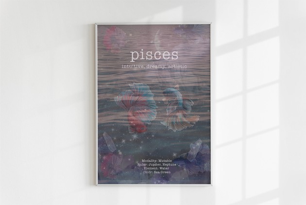 Plakat zodiak pisces [ryby]