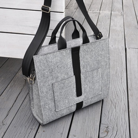 Designerska torba z filcu - szara