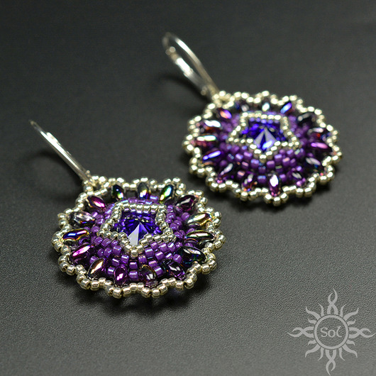 Meisi, kolczyki z kryształami Swarovskiego, beading