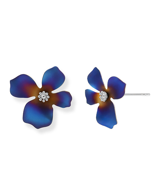 Kolczyki srebrne z tytanowym kwiatem