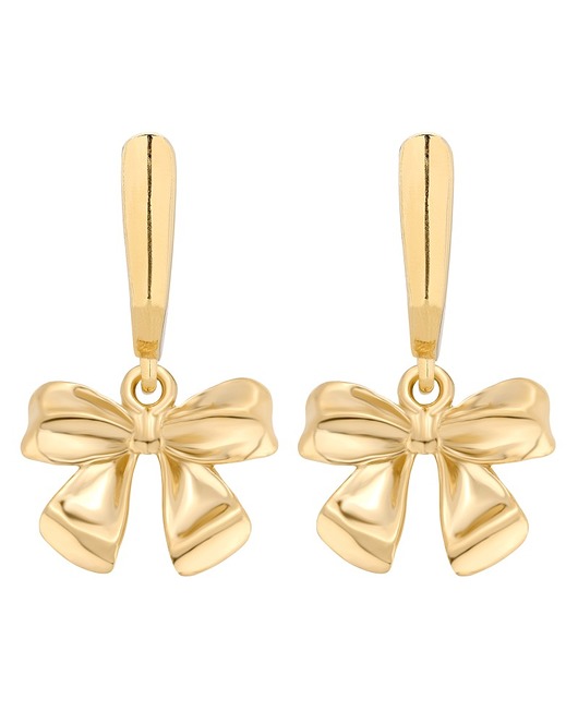 Złote kolczyki kokardki