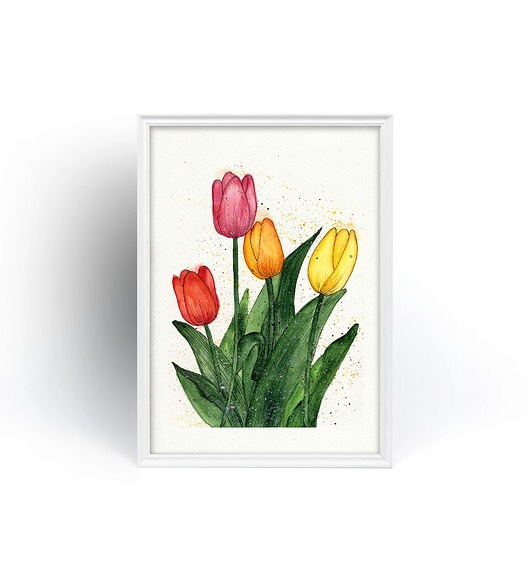 Sale! Oryginalna akwarela. Tulipany A4
