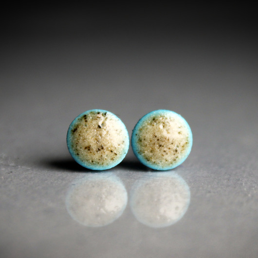 PAPROĆ 6mm/stal chirurgiczna/kolczyki ceramiczne UNIKAT