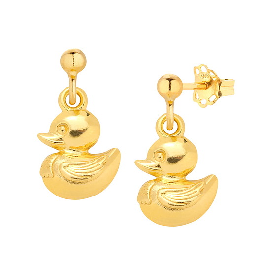 Kolczyki pozłacane z kaczuszkami