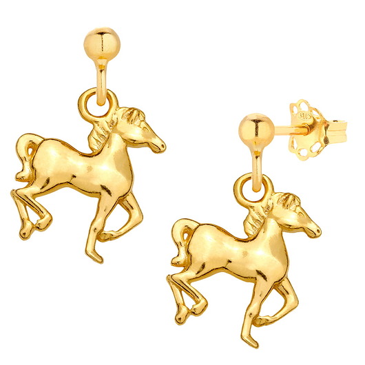 Kolczyki pozłacane z koniem