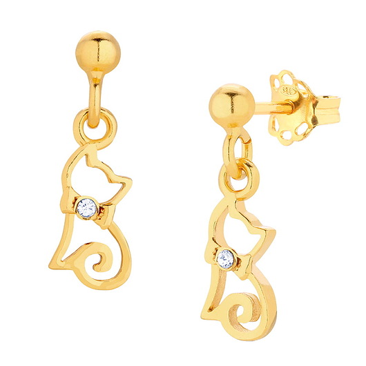 Kolczyki pozłacane z kotkami