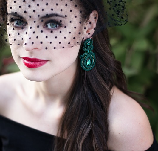 Szmaragdowe - kolczyki sutasz