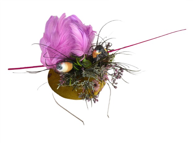 Fascynator z ptakami